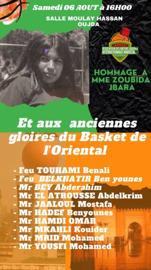 Basket-ball : L’Oriental rend hommage à Zoubida Jbara