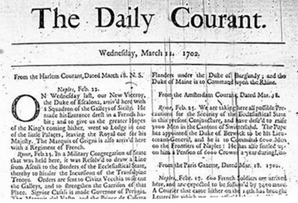 Le journal britannique The Daily Courant. / Ph. DR
