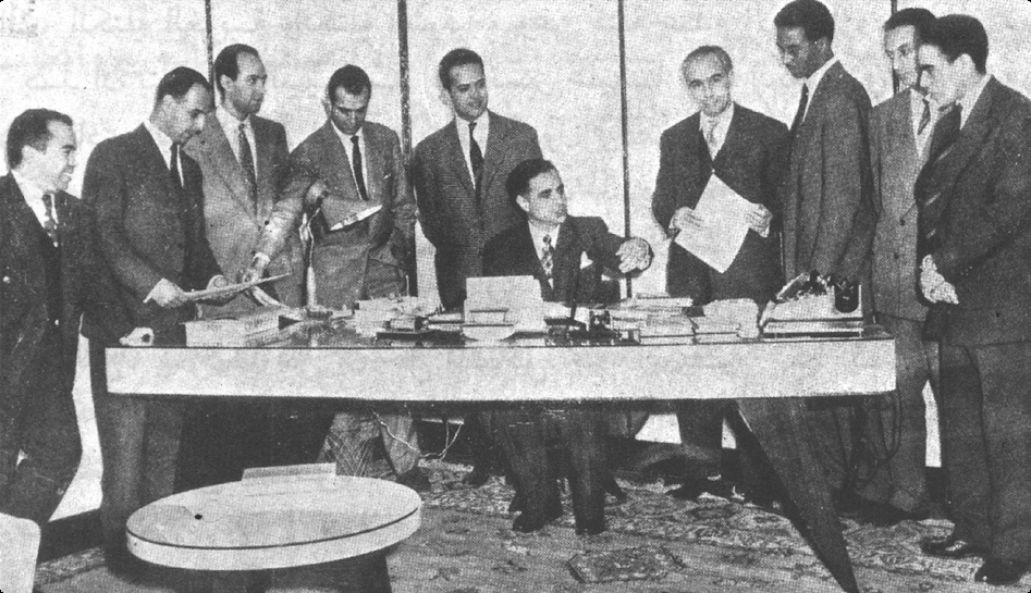 Ahmed Balfrej et ses collaborateurs, 1956 / Ph. DR.