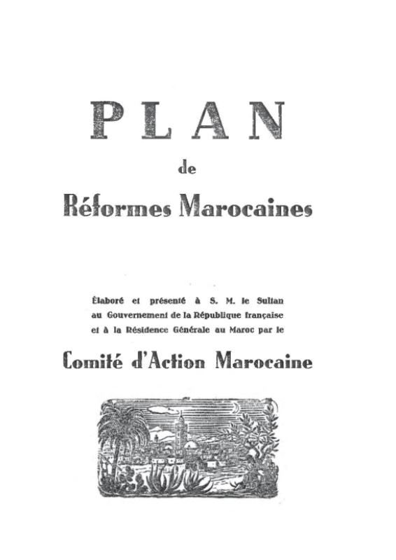 La première page du Plan des Réformes marocaines. / Ph. DR