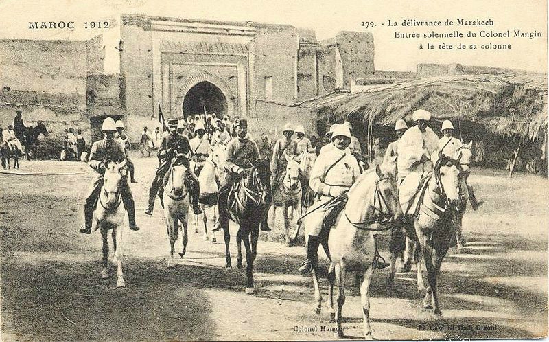 Arrivée des troupes françaises à Marrakech en 1912. / Ph. DR