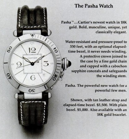 Un ancien modèle de la Pasha Watch de Cartier. / Ph. DR