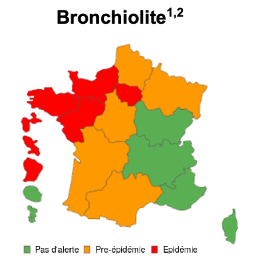 Carte France épidémie bronchiolite 