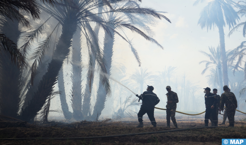 Province d’Errachidia : Un incendie ravage l’oasis “Ouled Chaker”